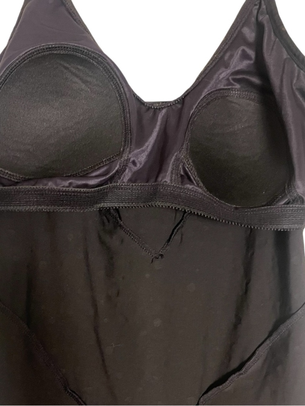 Magic Suit Black Tiered Tankini Top Shiny Dots Ruffle Swim Top Size 10 - Picture 5 of 8